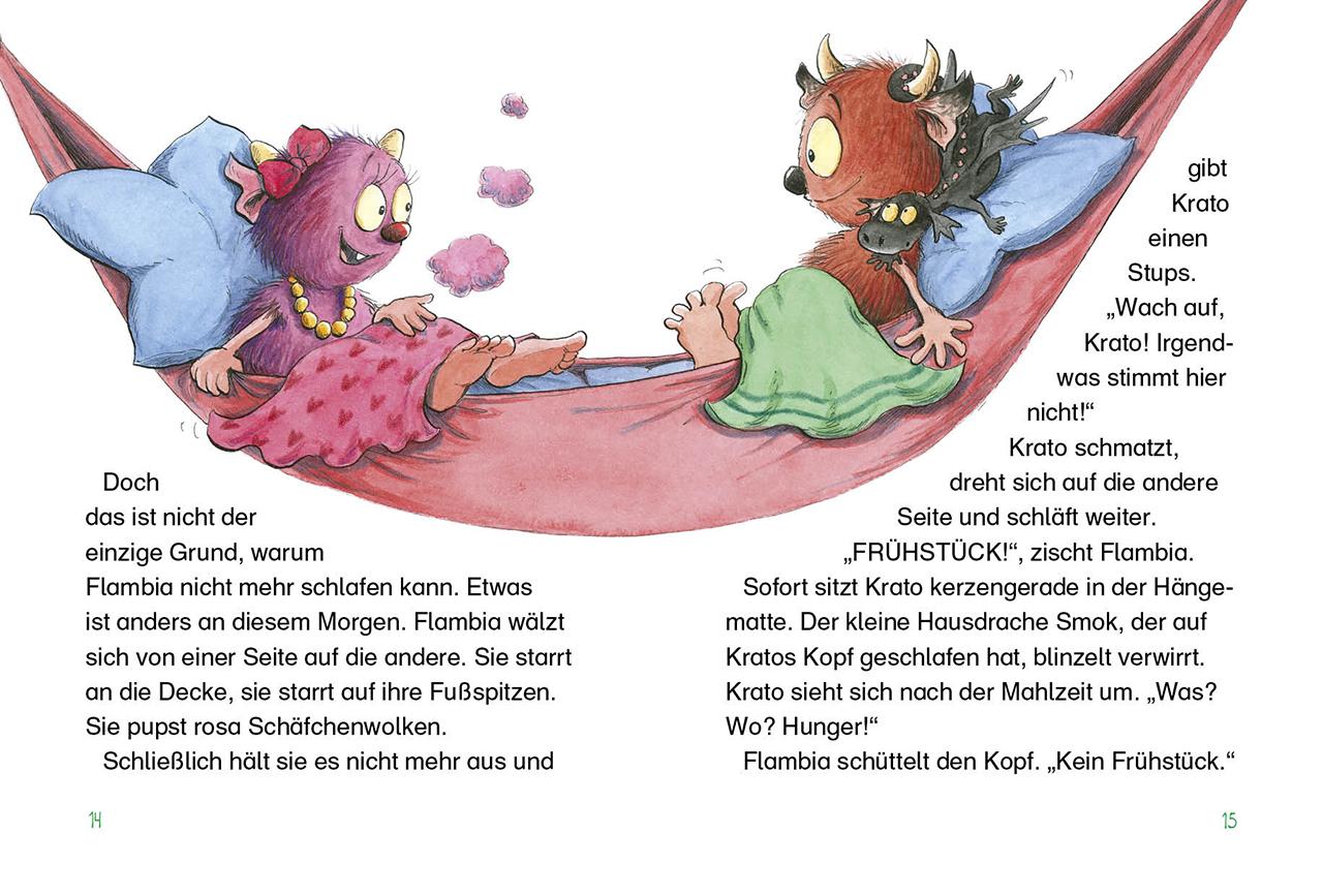 Beispielinhalt (Bild) Die Vulkanos vertreiben die Drachenechse!
