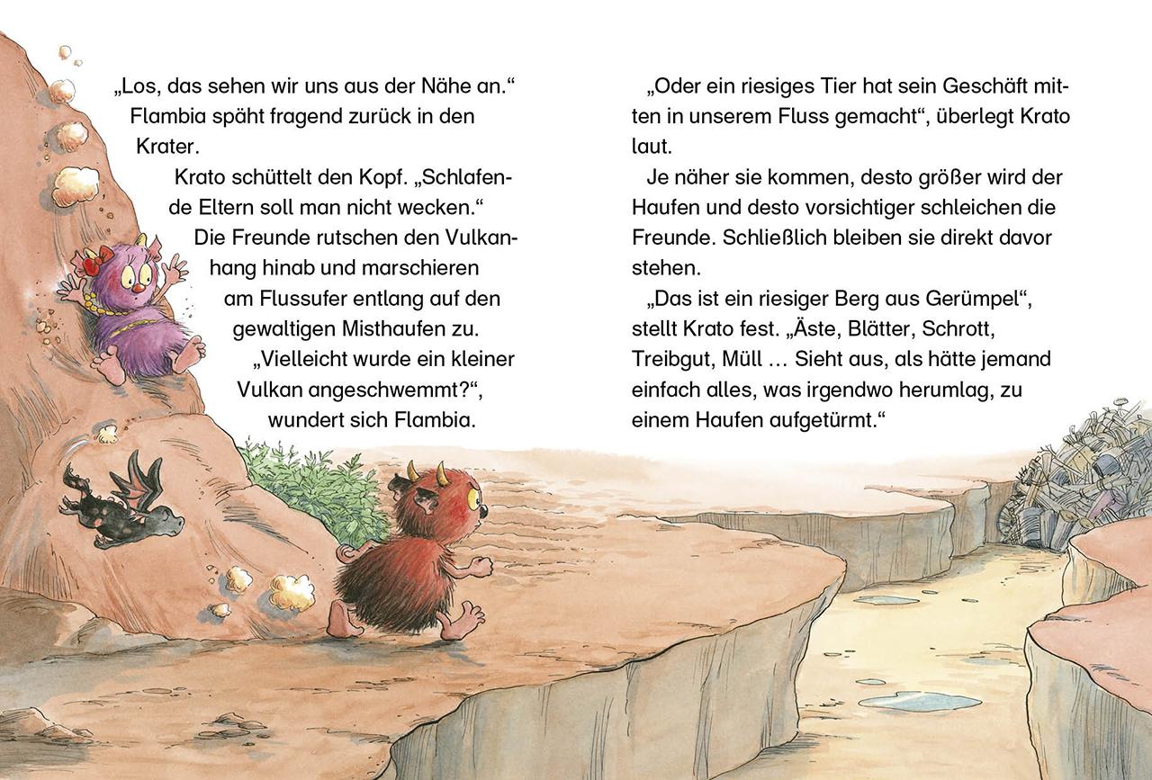 Beispielinhalt (Bild) Die Vulkanos vertreiben die Drachenechse!