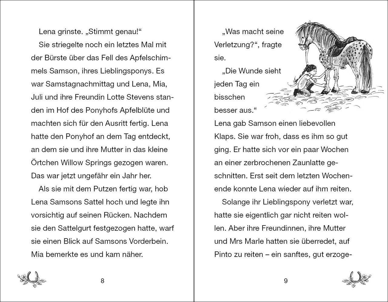 Beispielinhalt (Bild) Ponyhof Apfelblüte 12 - Lotte und die Übernachtungsparty