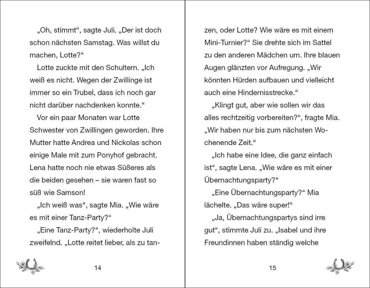 Beispielinhalt (Bild) Ponyhof Apfelblüte 12 - Lotte und die Übernachtungsparty