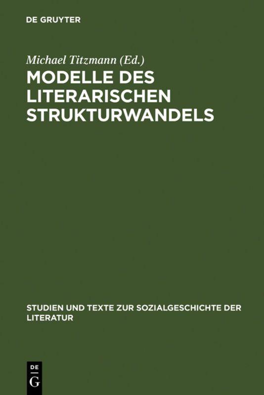 Vorderes Coverbild Modelle des literarischen Strukturwandels