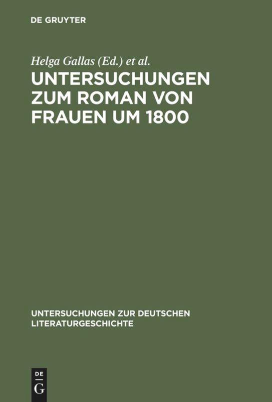 Vorderes Coverbild Untersuchungen zum Roman von Frauen um 1800