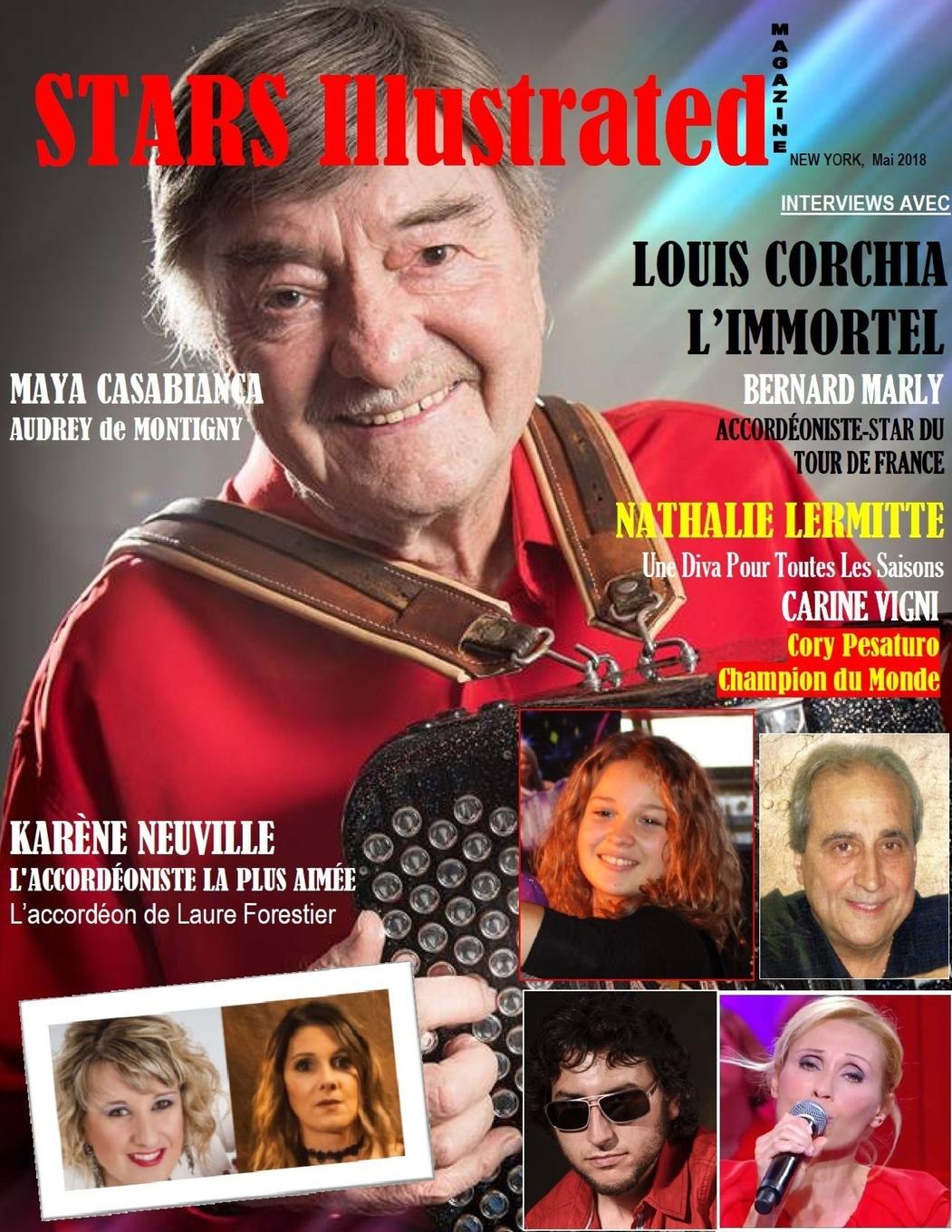 Vorderes Coverbild Stars Illustrated Magazine. Mai 2018. (Edition de luxe en couleurs imprimée sur papier glacé.)