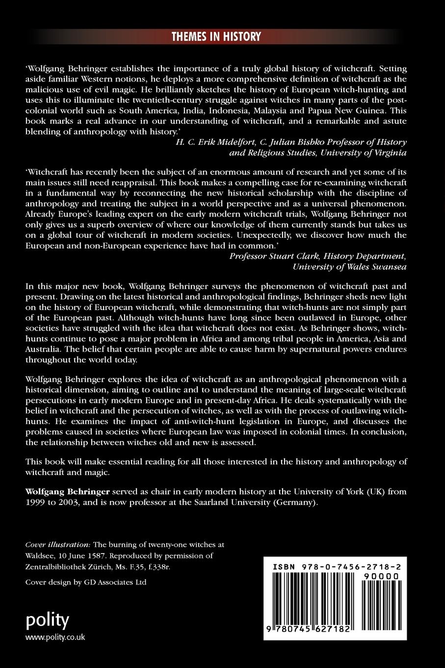 Rückseitencover Witches and Witch-Hunts