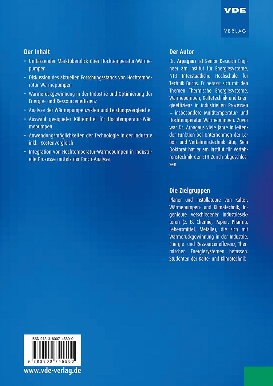 Rückseitencover Hochtemperatur-Wärmepumpen