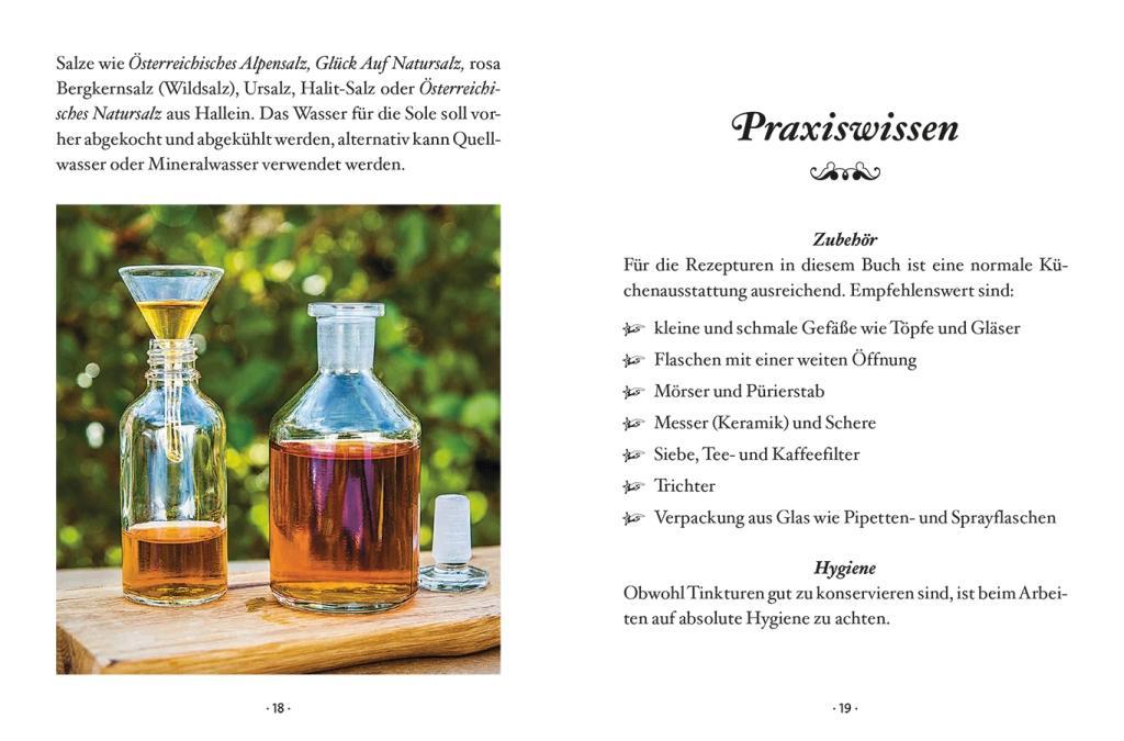 Beispielinhalt (Bild) Das kleine Buch: Heiltinkturen aus Wald und Wiese