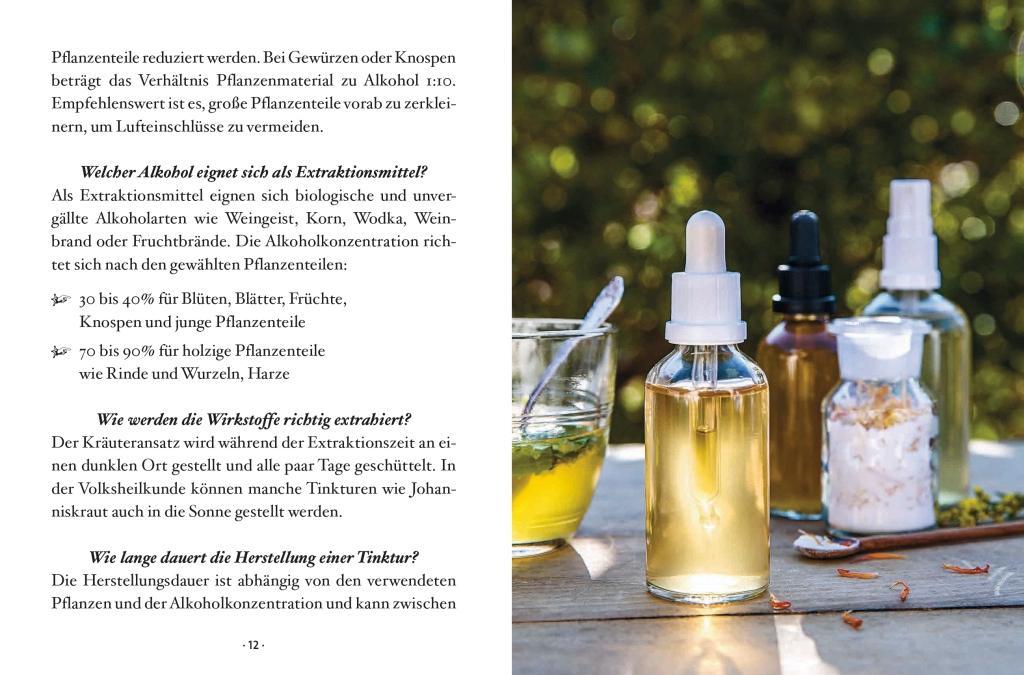 Beispielinhalt (Bild) Das kleine Buch: Heiltinkturen aus Wald und Wiese