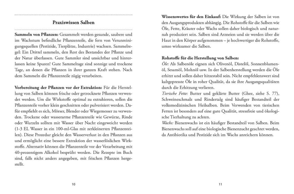 Beispielinhalt (Bild) Das große kleine Buch: Heilsalben aus Wald und Wiese