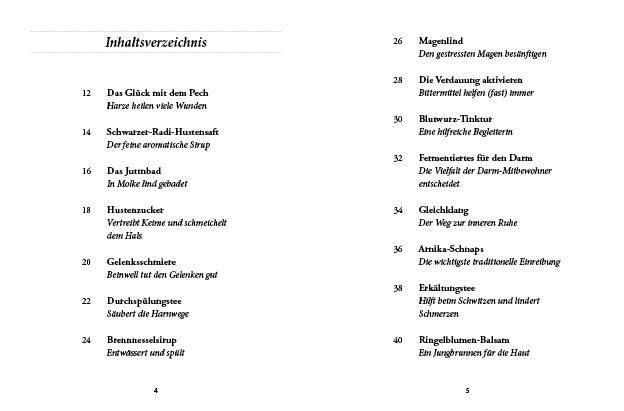 Beispielinhalt (Bild) Das kleine Buch: Vergessene Hausmittel