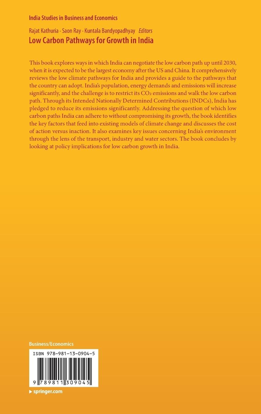 Rückseitencover Low Carbon Pathways for Growth in India