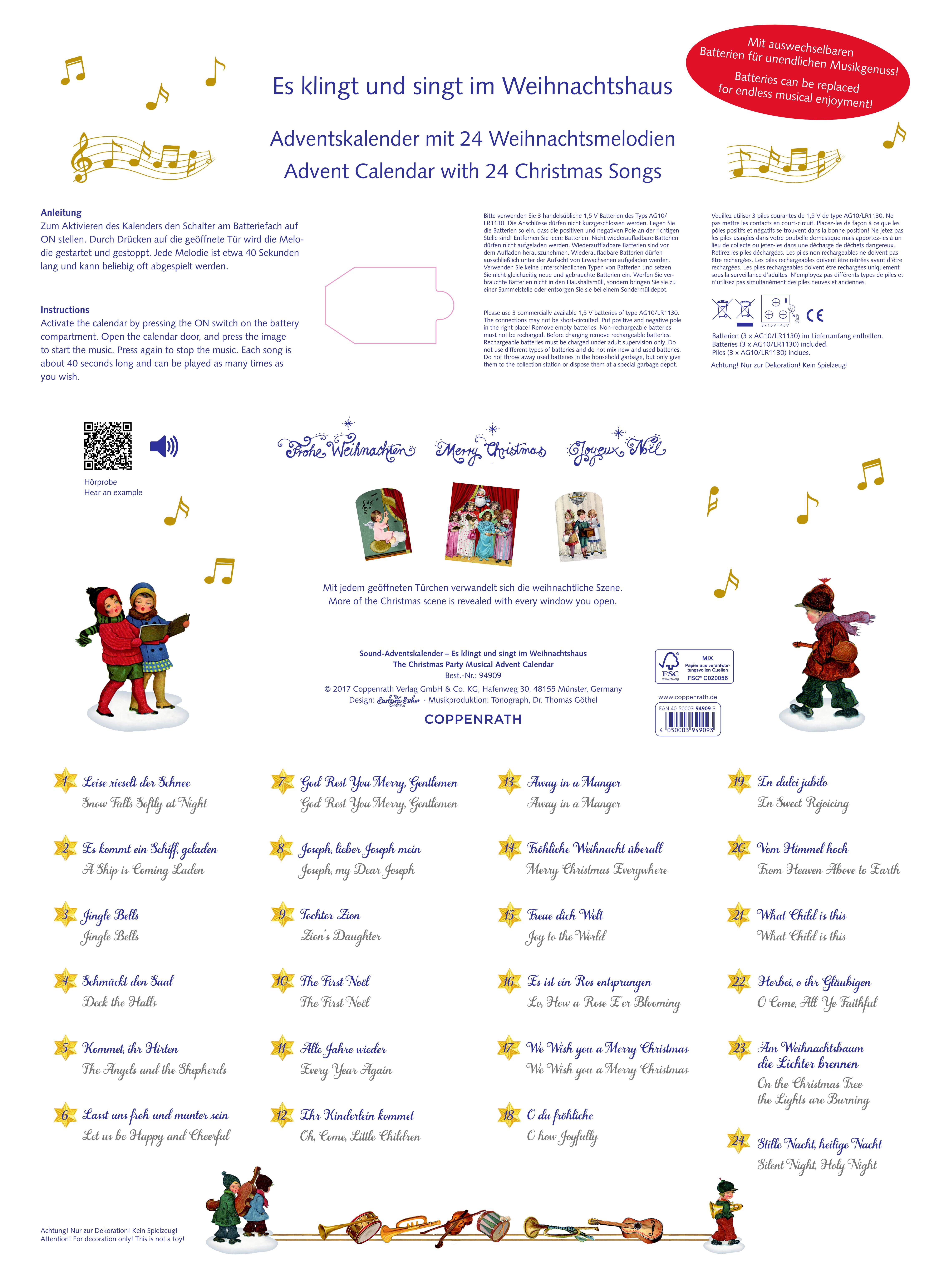 Rückseitencover Sound-Adventskalender - Es klingt & singt im Weihnachtshaus