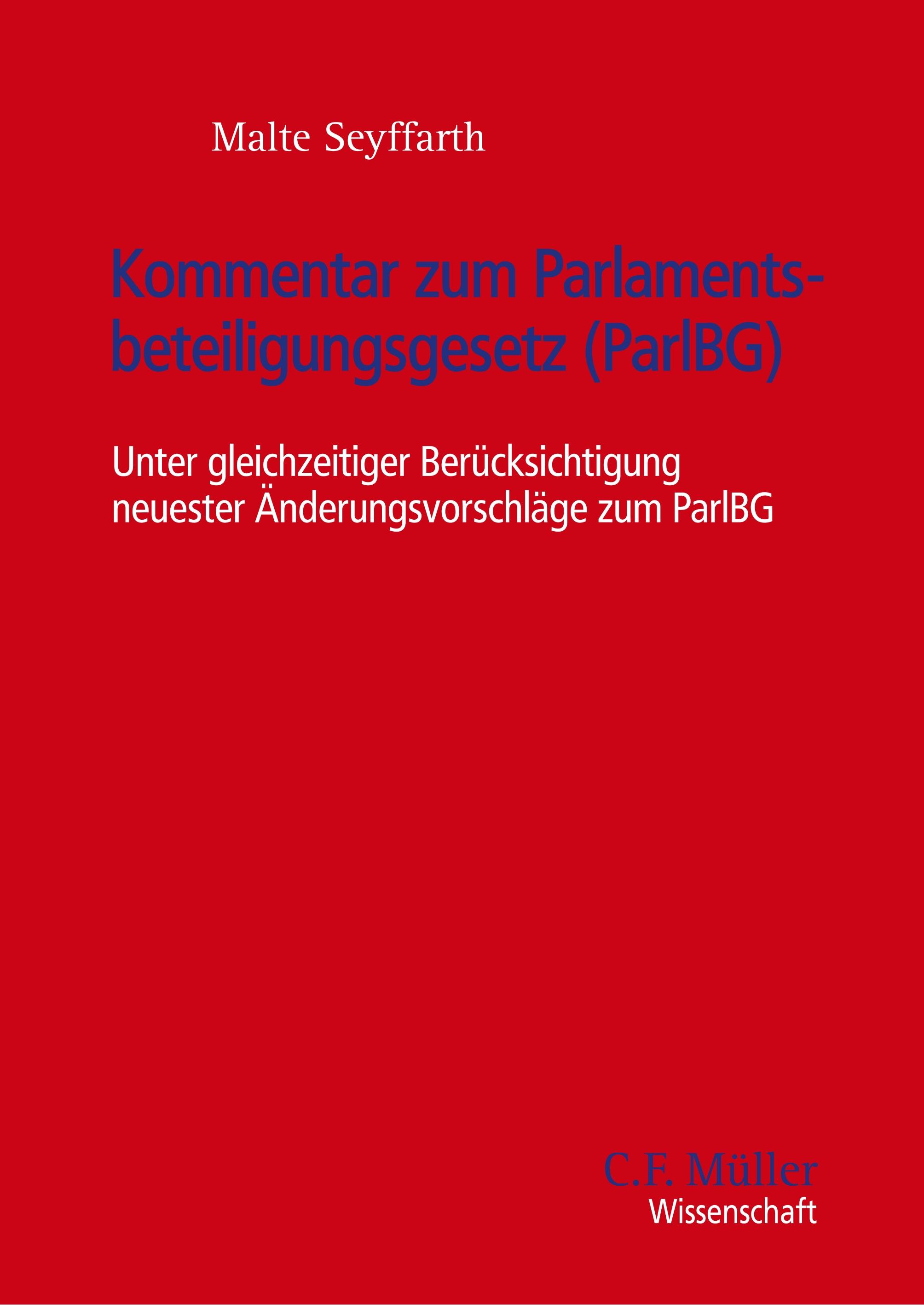 Vorderes Coverbild Kommentar zum Parlamentsbeteiligungsgesetz (ParlBG)