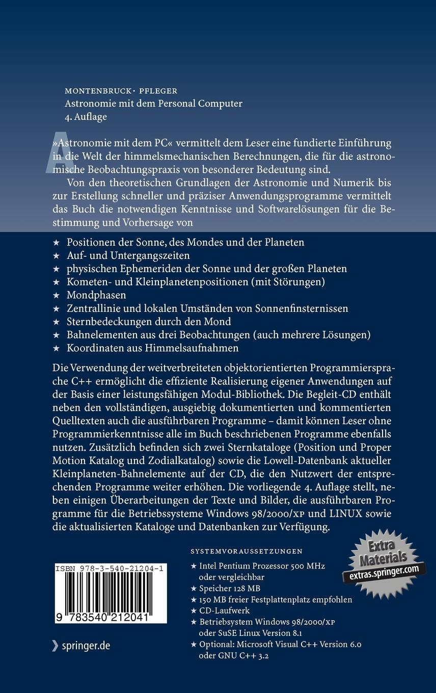 Rückseitencover Astronomie mit dem Personal Computer