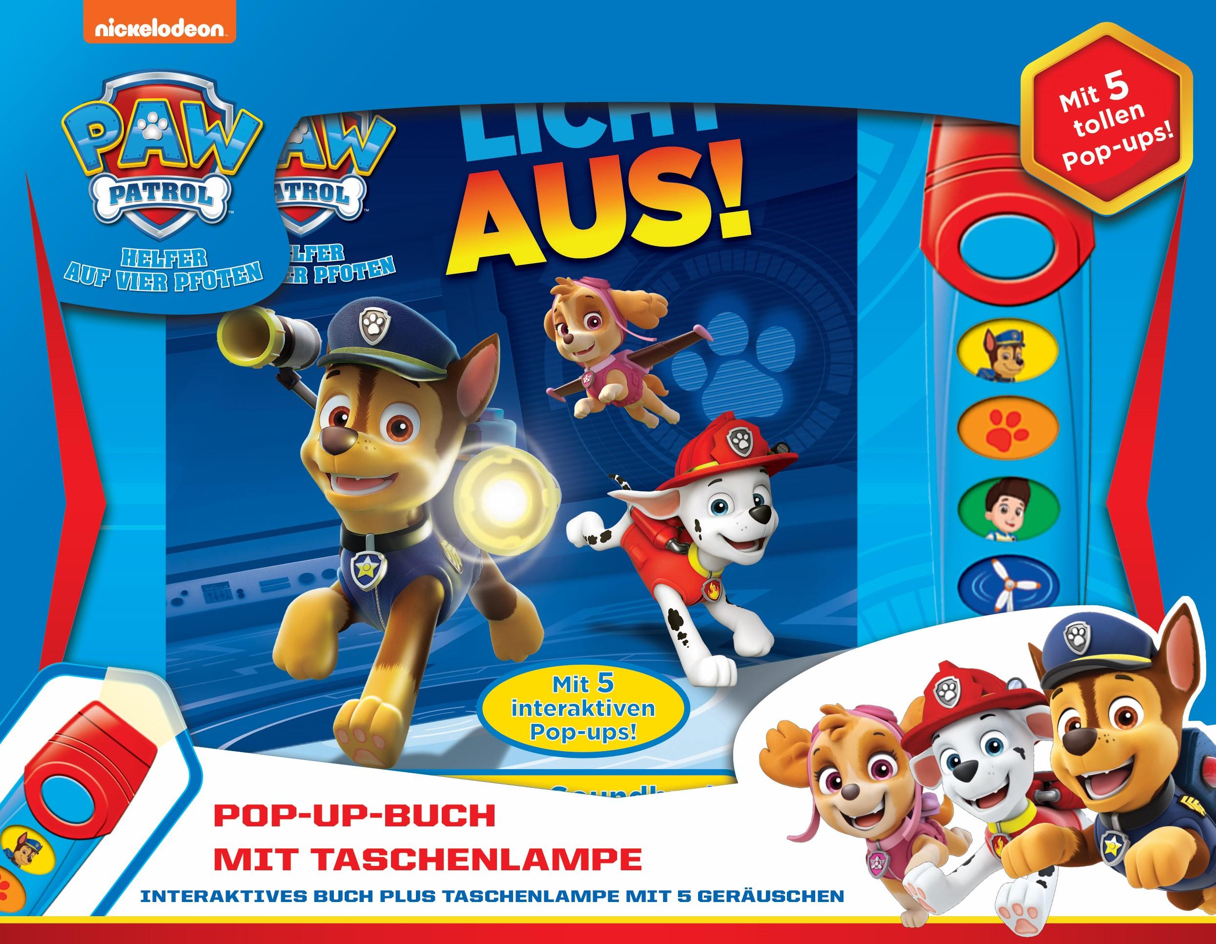 Vorderes Coverbild PAW Patrol, Licht aus! - Pop-up-Buch mit Taschenlampe - Bilderbuch mit 5 coolen Geräuschen
