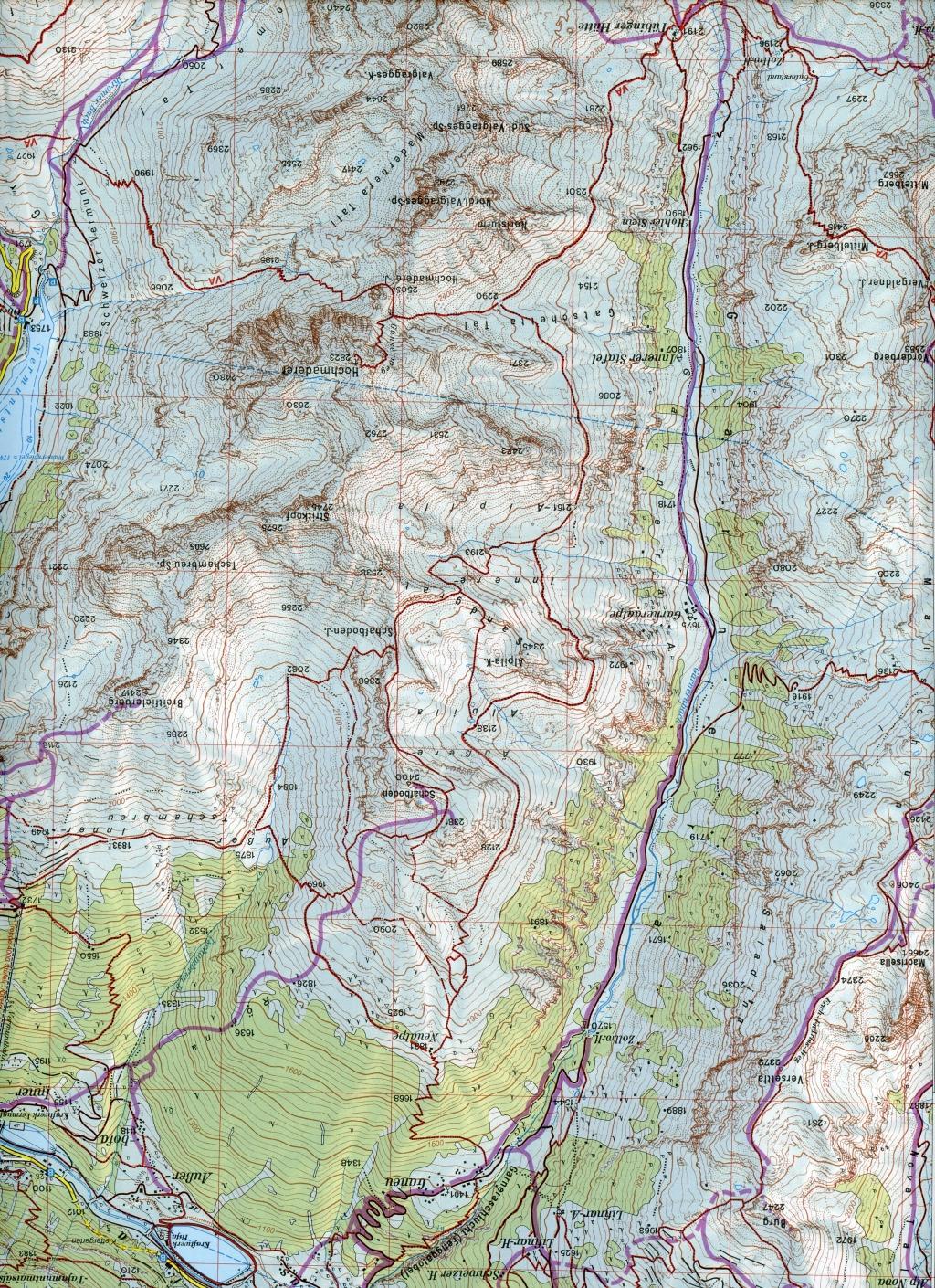 Beispielinhalt (Bild) DAV Alpenvereinskarte 26 Silvrettagruppe 1 : 25 000 mit Wegmarkierungen und Skirouten