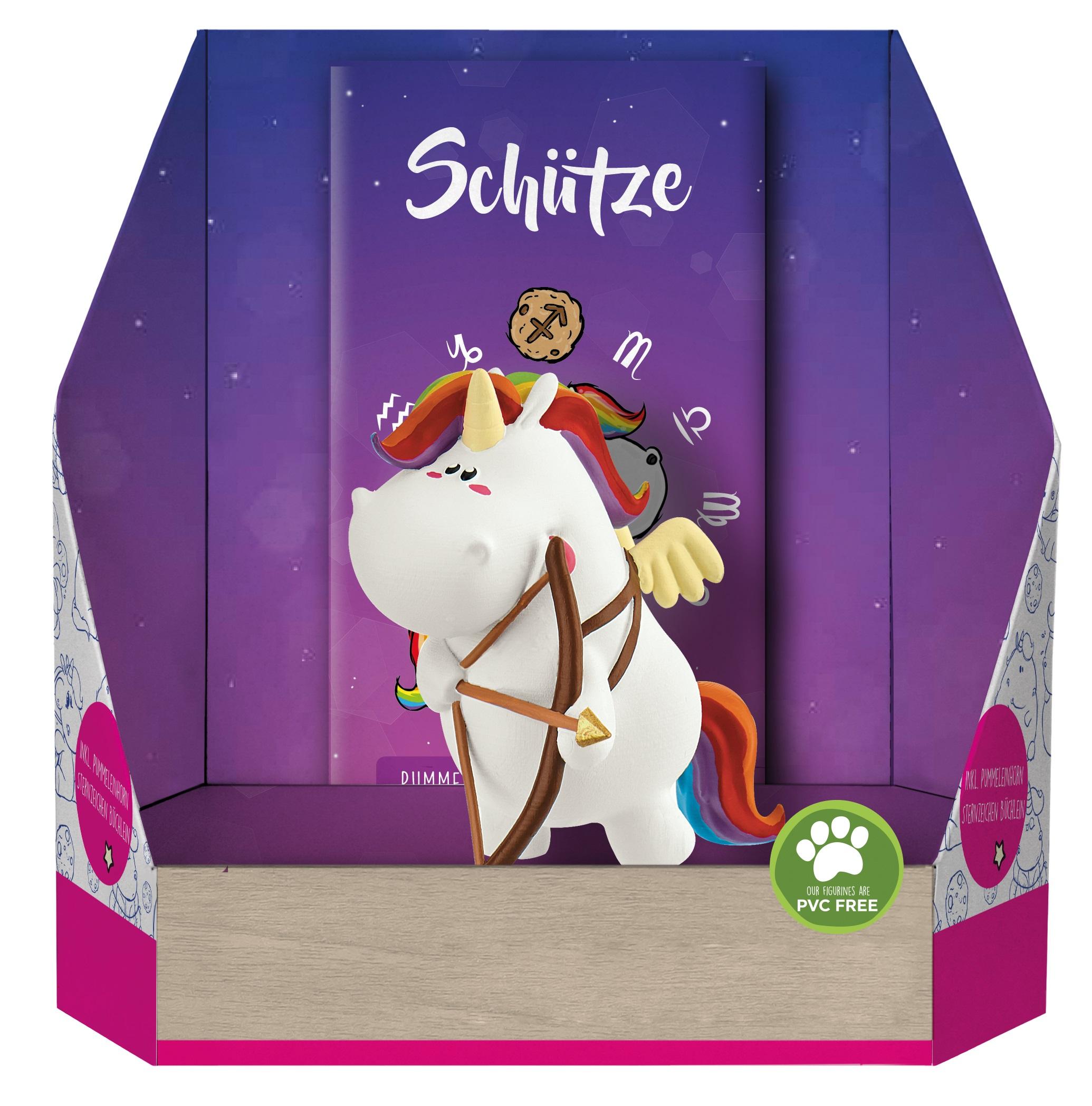 Vorderes Coverbild Pummeleinhorn Sammelfigur - Sternzeichen Schütze