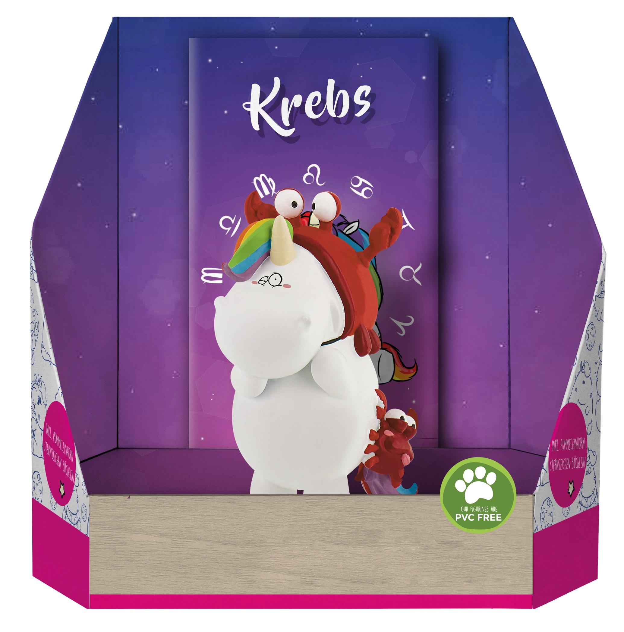 Vorderes Coverbild Pummeleinhorn Sammelfigur - Sternzeichen Krebs