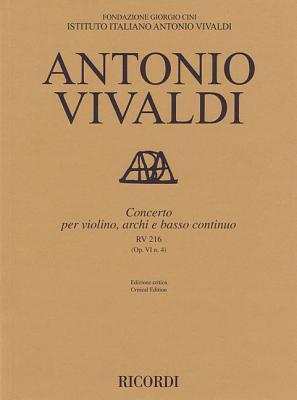 Vorderes Coverbild Concerto for Violin, Strings and Basso Continuo - Rv216, Op. 6 No. 4