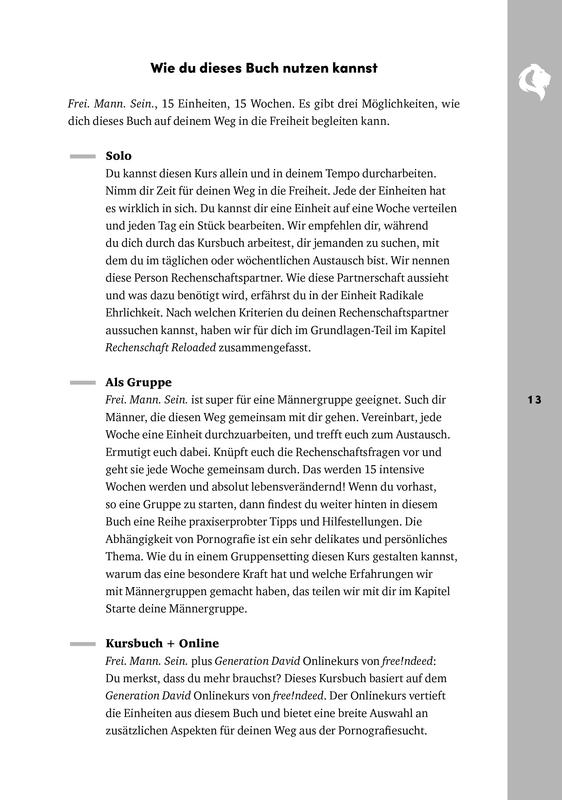 Beispielinhalt (Bild) Frei. Mann. Sein.