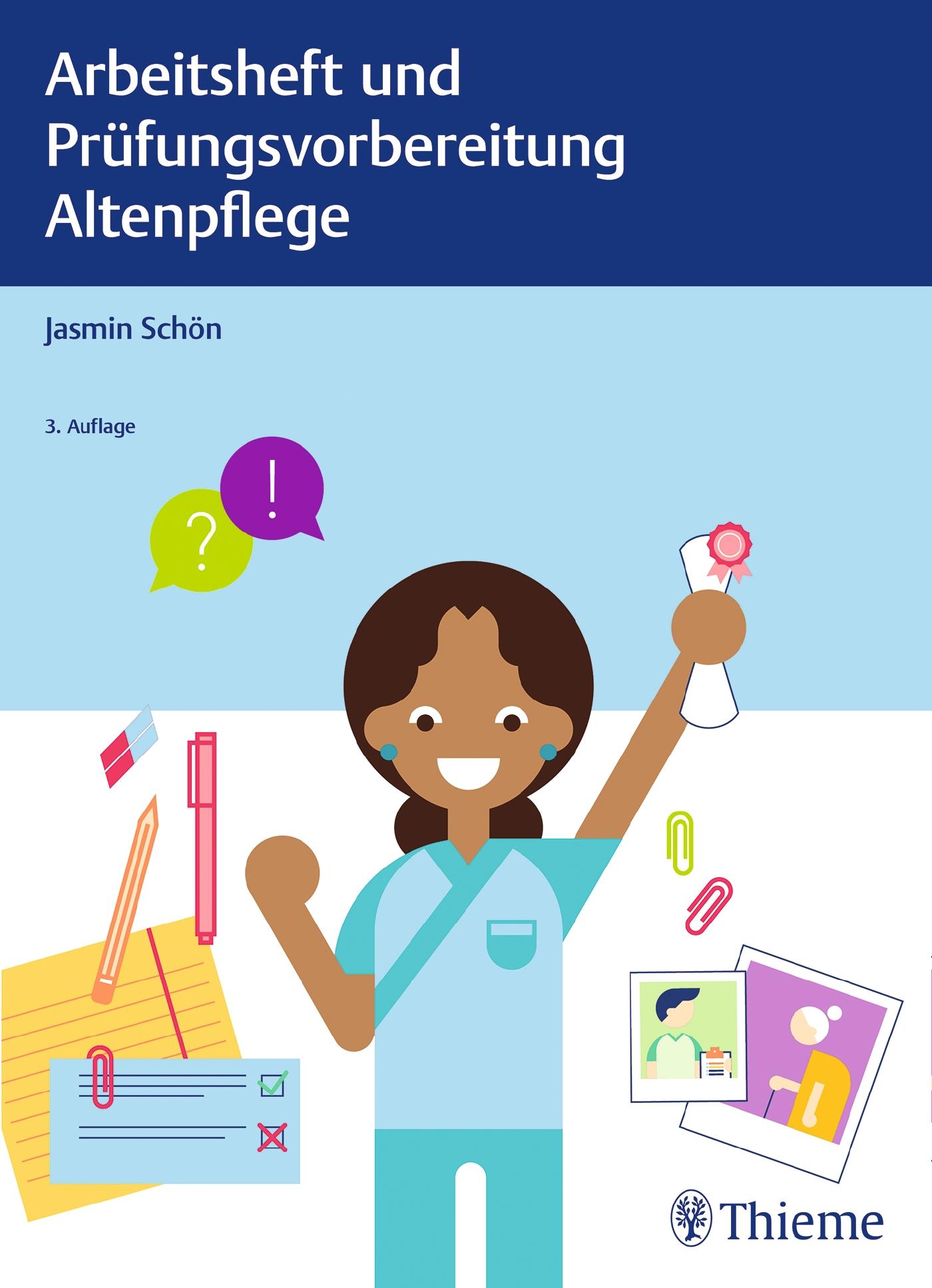 Vorderes Coverbild Arbeitsheft und Prüfungsvorbereitung Altenpflege