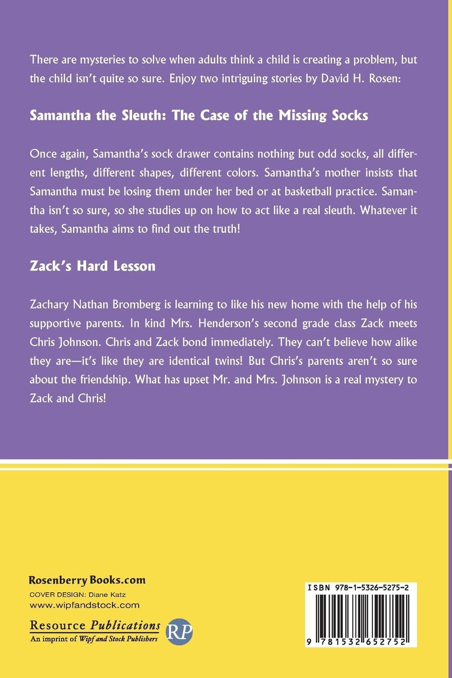 Rückseitencover Samantha the Sleuth and Zack's Hard Lesson