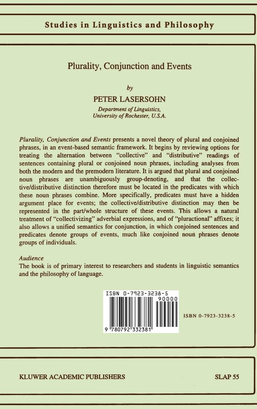 Rückseitencover Plurality, Conjunction and Events