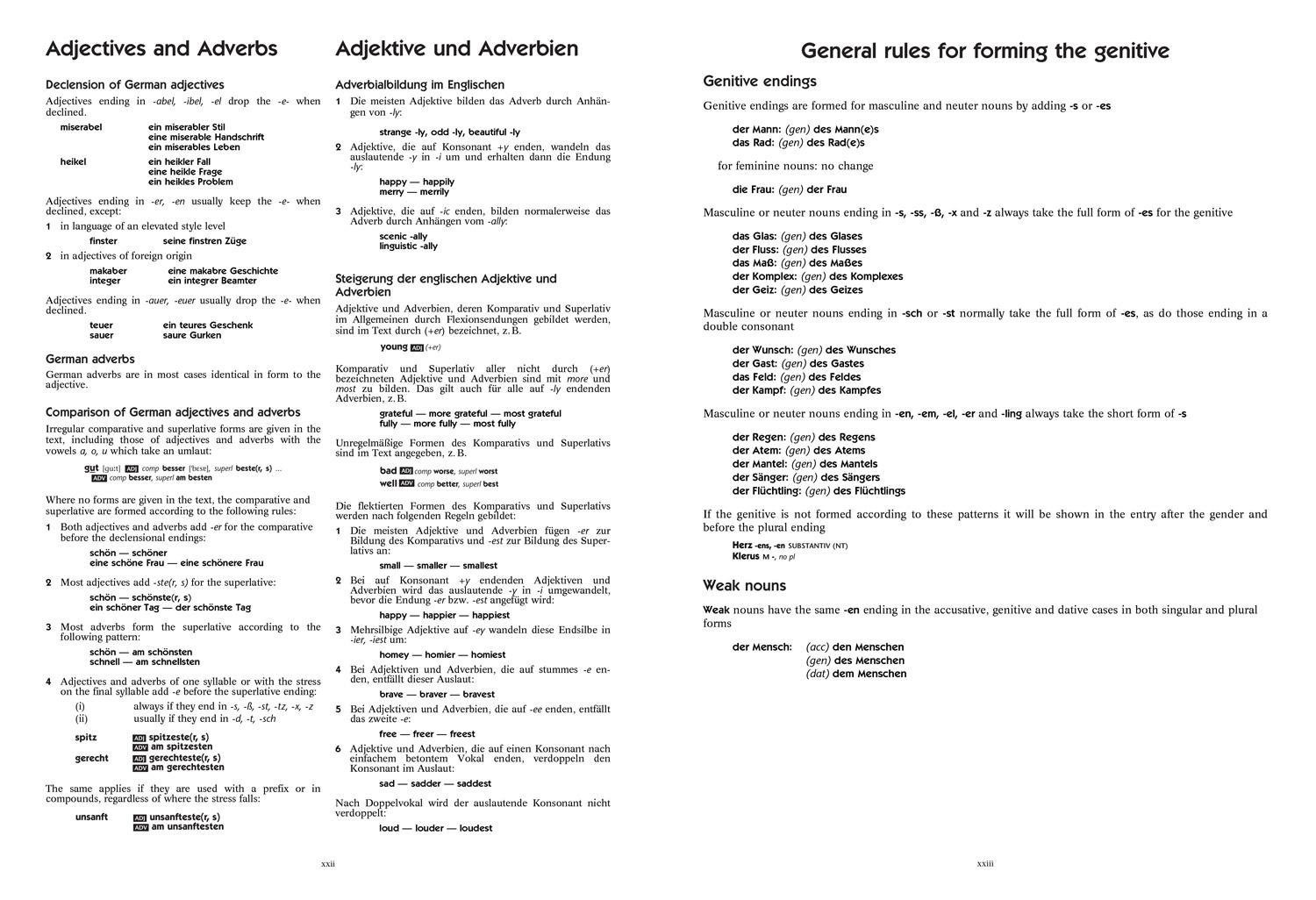 Beispielinhalt (Bild) German Dictionary Complete and Unabridged