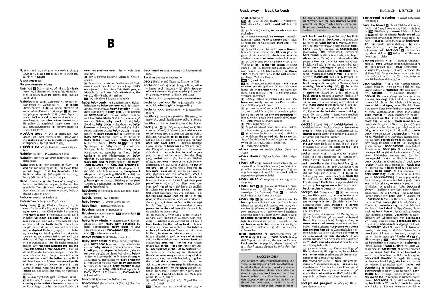 Beispielinhalt (Bild) German Dictionary Complete and Unabridged