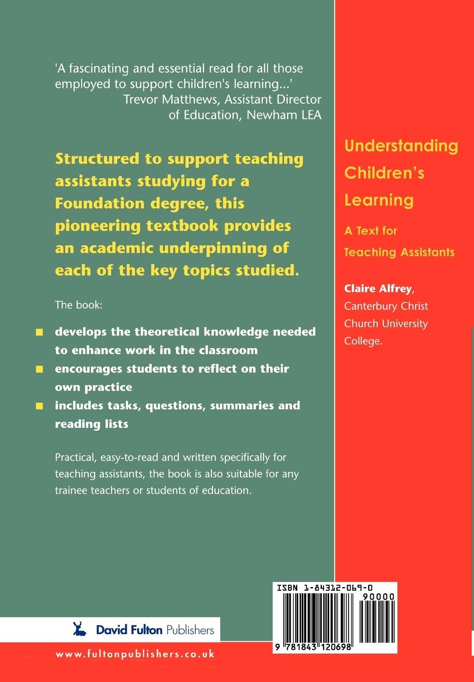 Rückseitencover Understanding Children's Learning