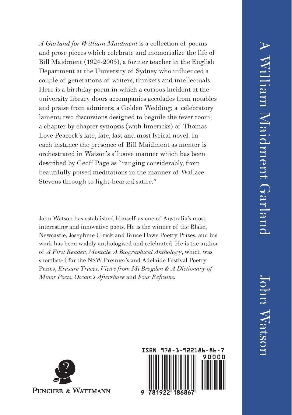 Vorderes Coverbild A William Maidment Garland