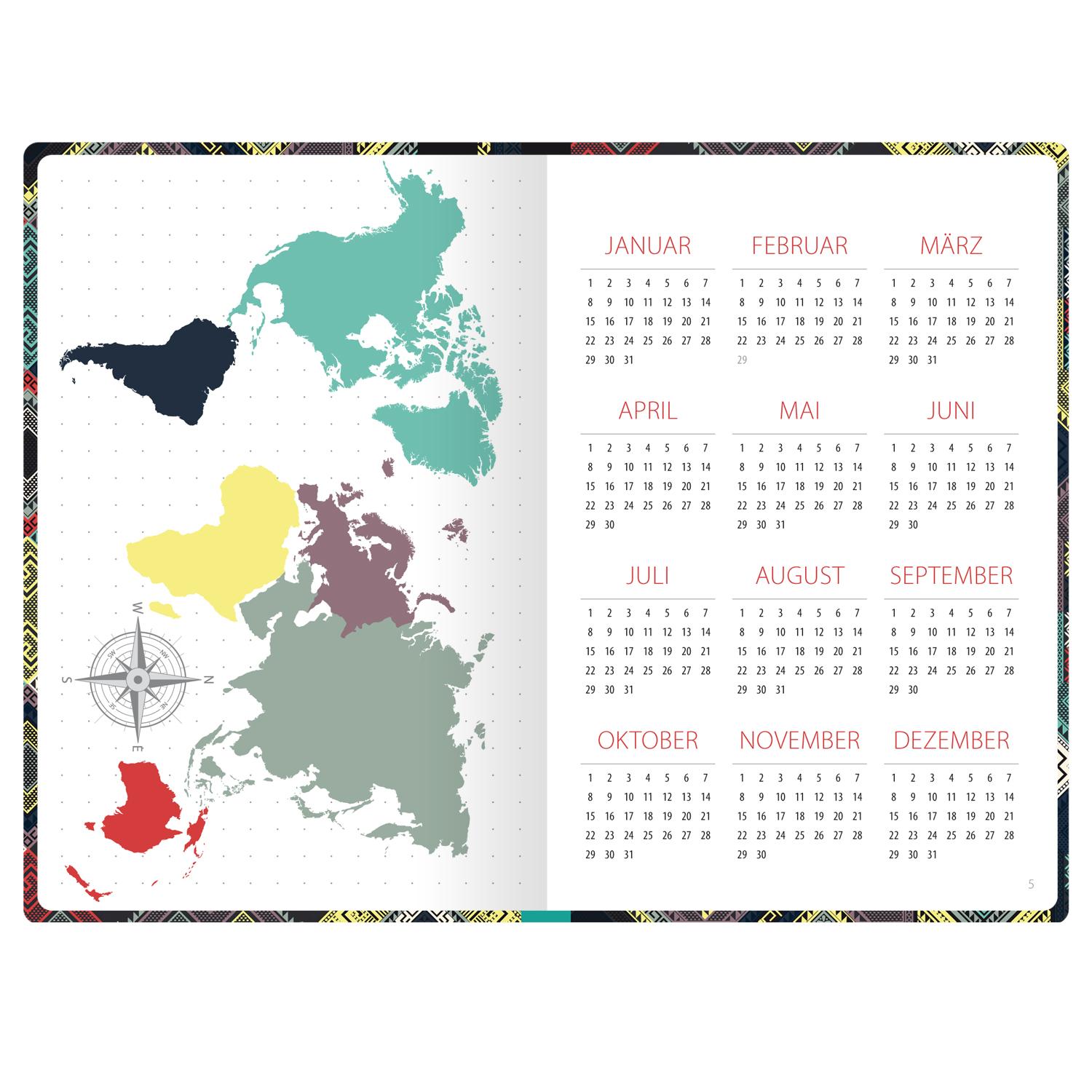 Beispielinhalt (Bild) Reise Know-How Reisetagebuch - Muster aus aller Welt