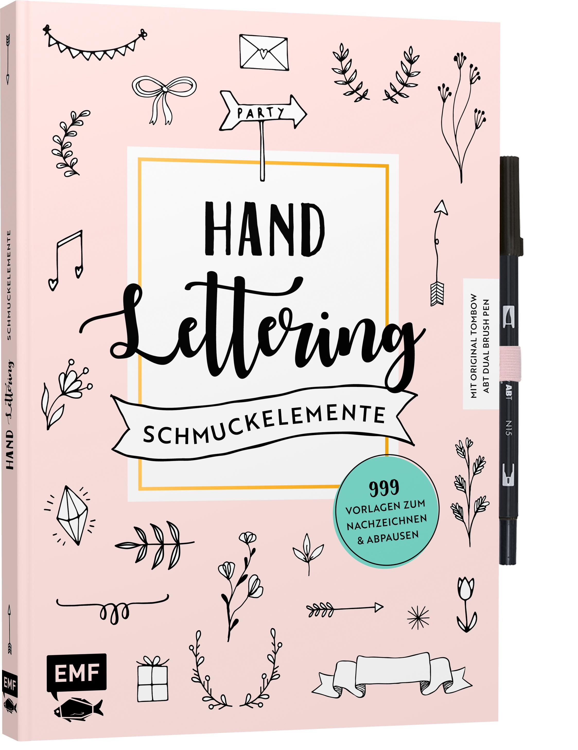 Vorderes Coverbild Handlettering-Schmuckelemente - 999 Vorlagen zum Nachzeichnen und Abpausen