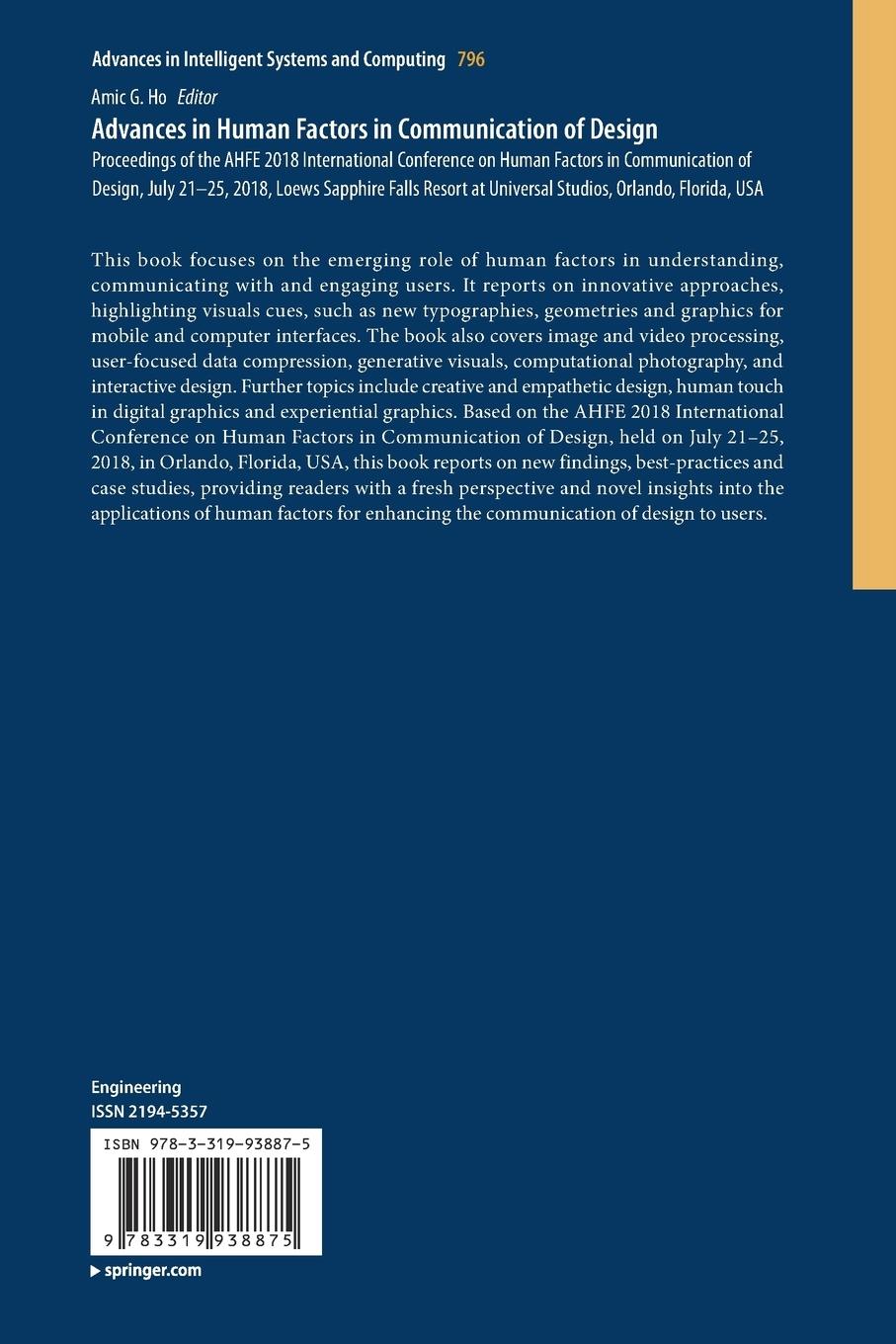 Rückseitencover Advances in Human Factors in Communication of Design