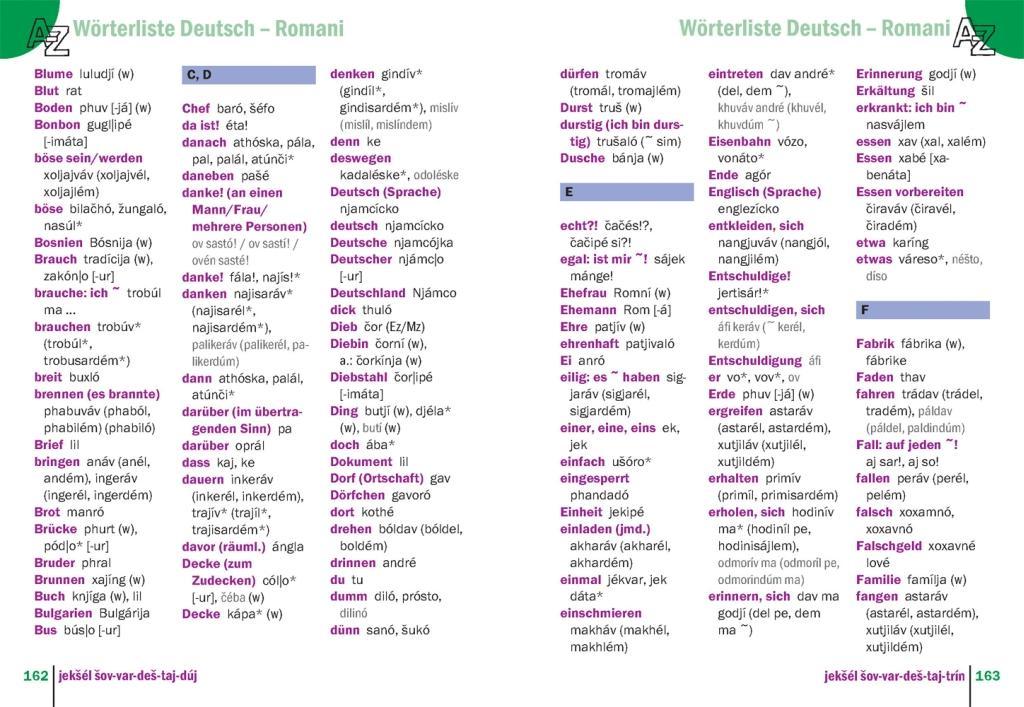 Beispielinhalt (Bild) Romani - Wort für Wort