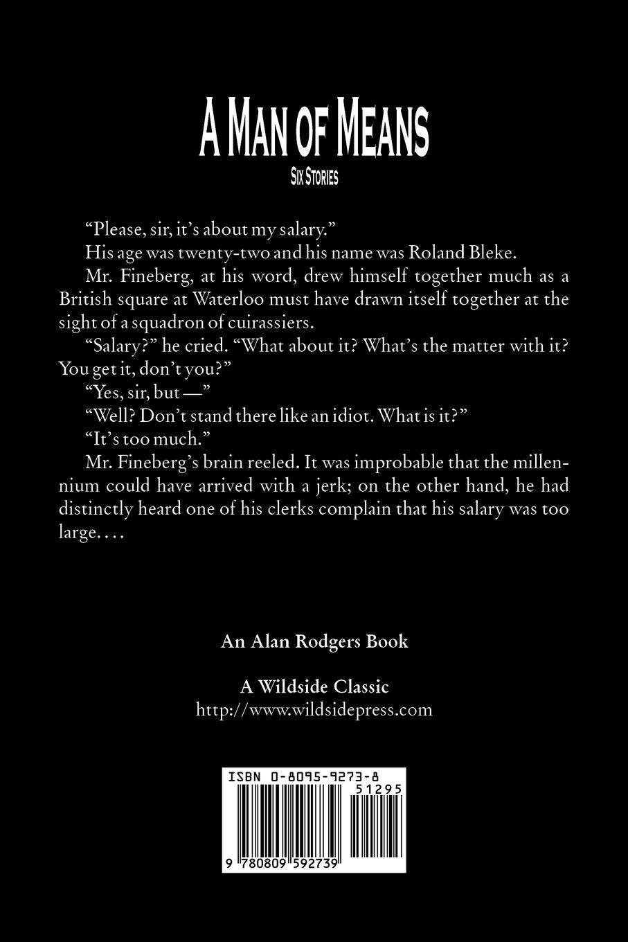 Rückseitencover A Man of Means by P. G. Wodehouse, Fiction, Literary