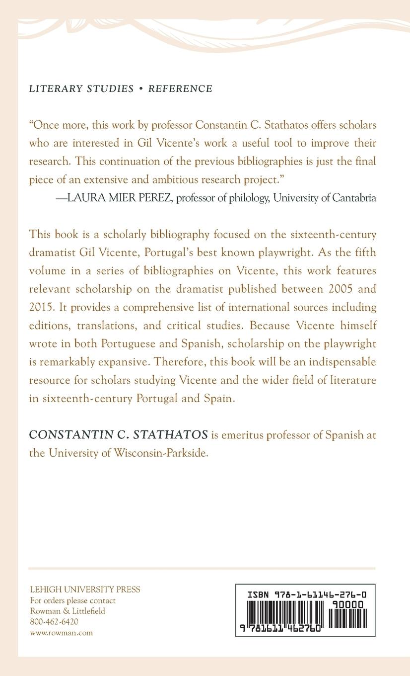 Rückseitencover Gil Vicente Bibliography (2005-2015)