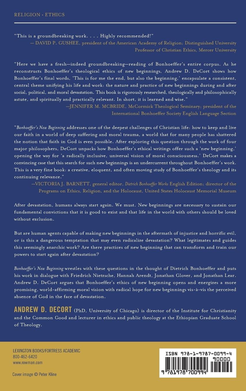 Rückseitencover Bonhoeffer's New Beginning