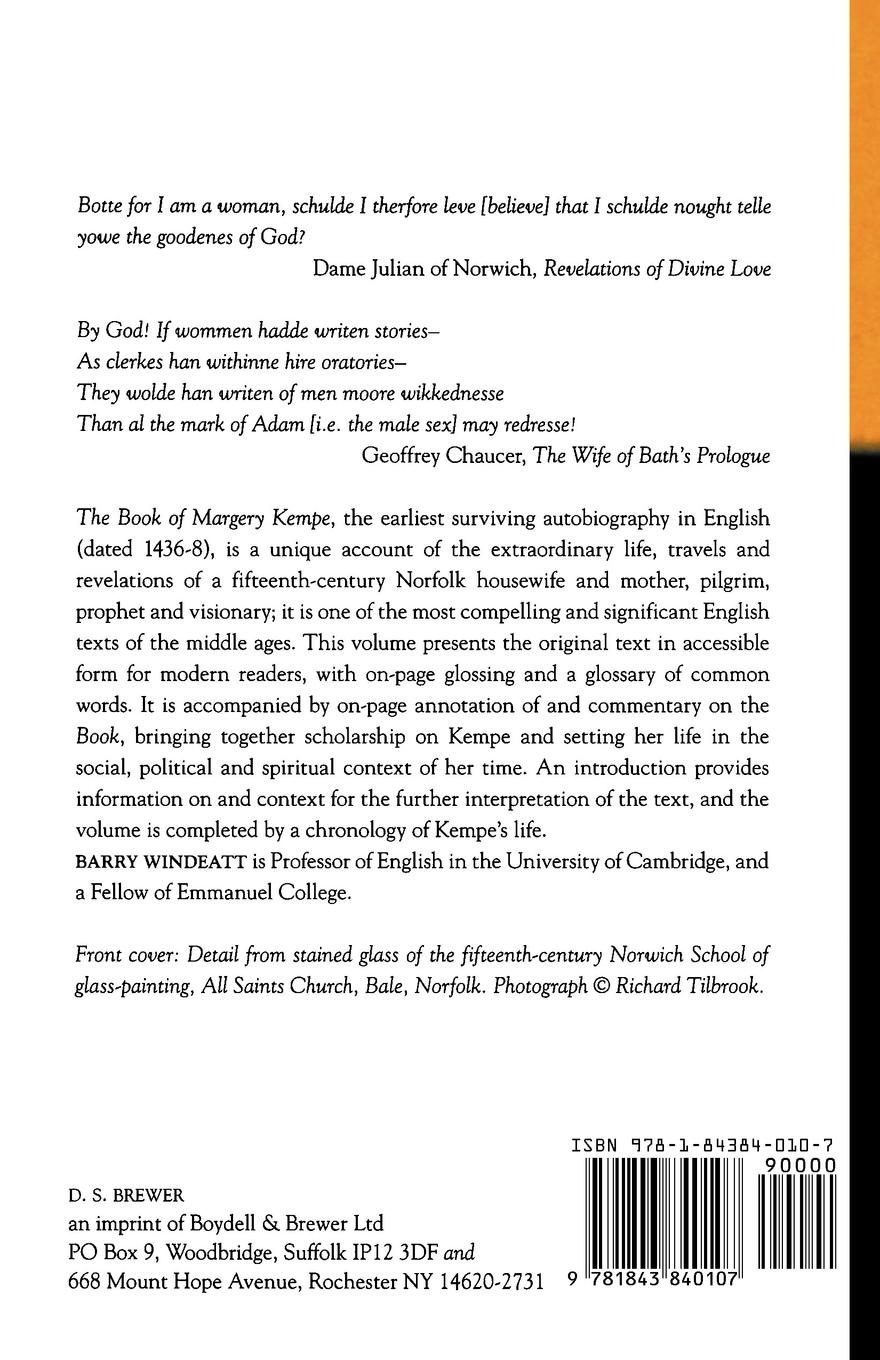 Rückseitencover The Book of Margery Kempe