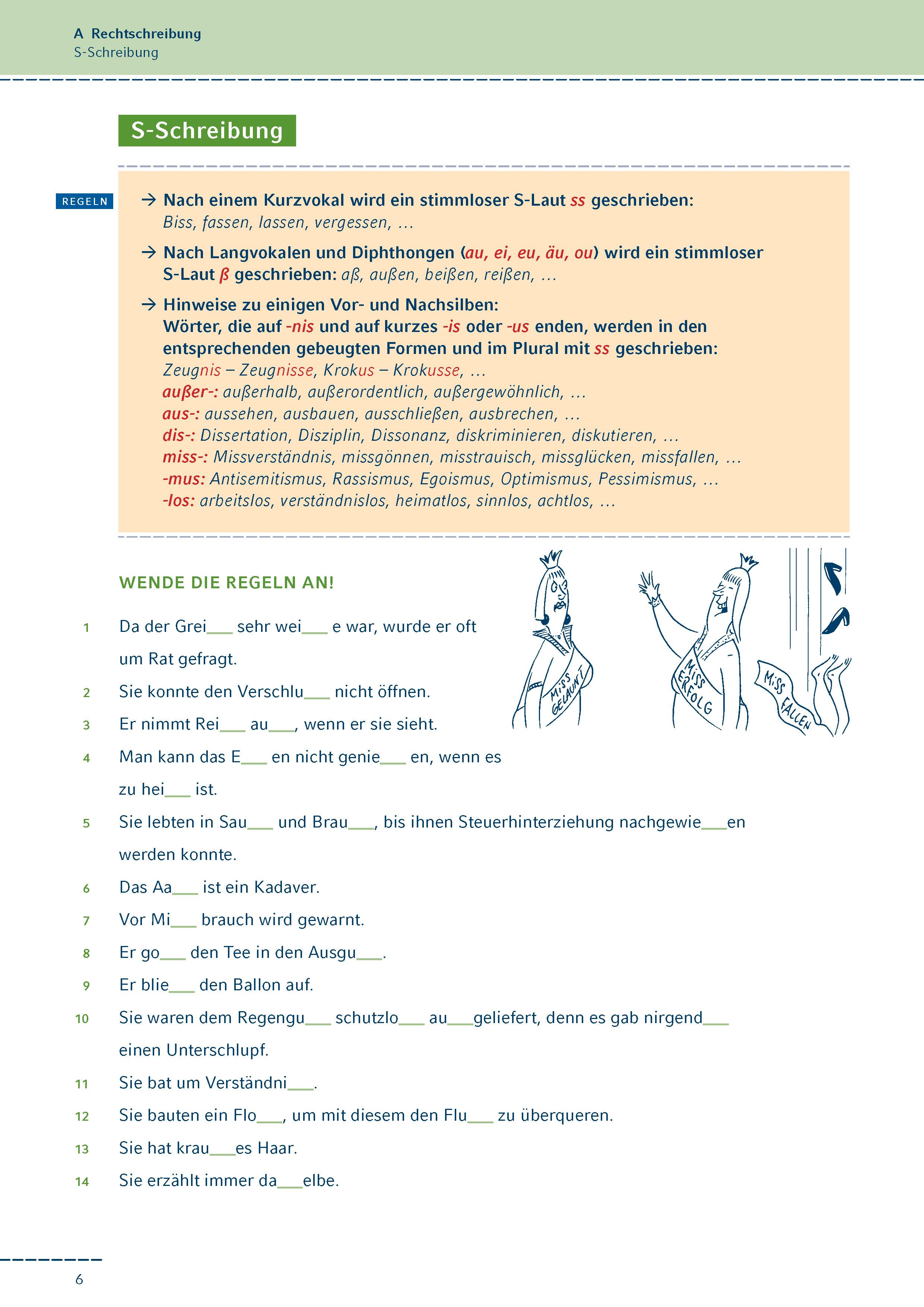 Beispielinhalt (Bild) Fit in Rechtschreibung und Zeichensetzung für die Oberstufe (SEK II).