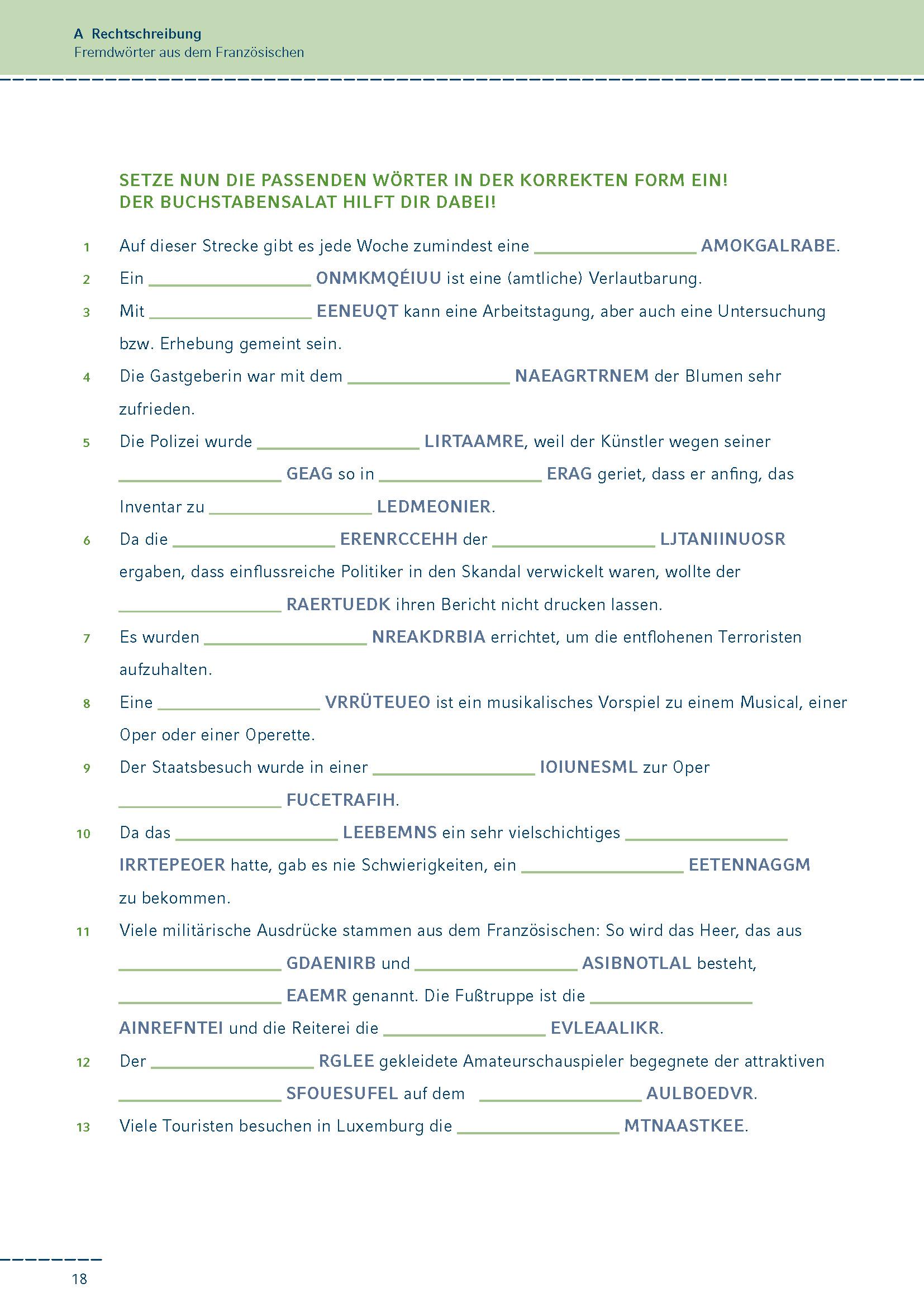 Beispielinhalt (Bild) Fit in Rechtschreibung und Zeichensetzung für die Oberstufe (SEK II).