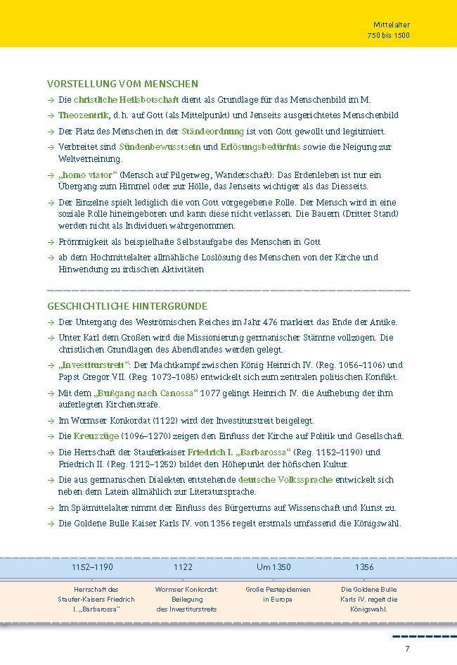 Beispielinhalt (Bild) Epochen der deutschen Literatur.