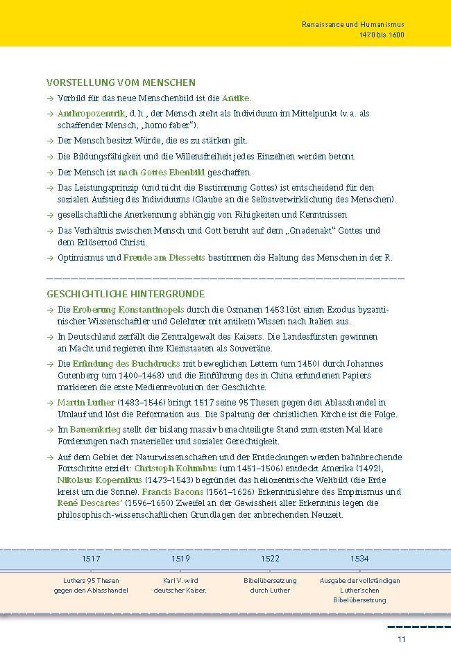 Beispielinhalt (Bild) Epochen der deutschen Literatur.