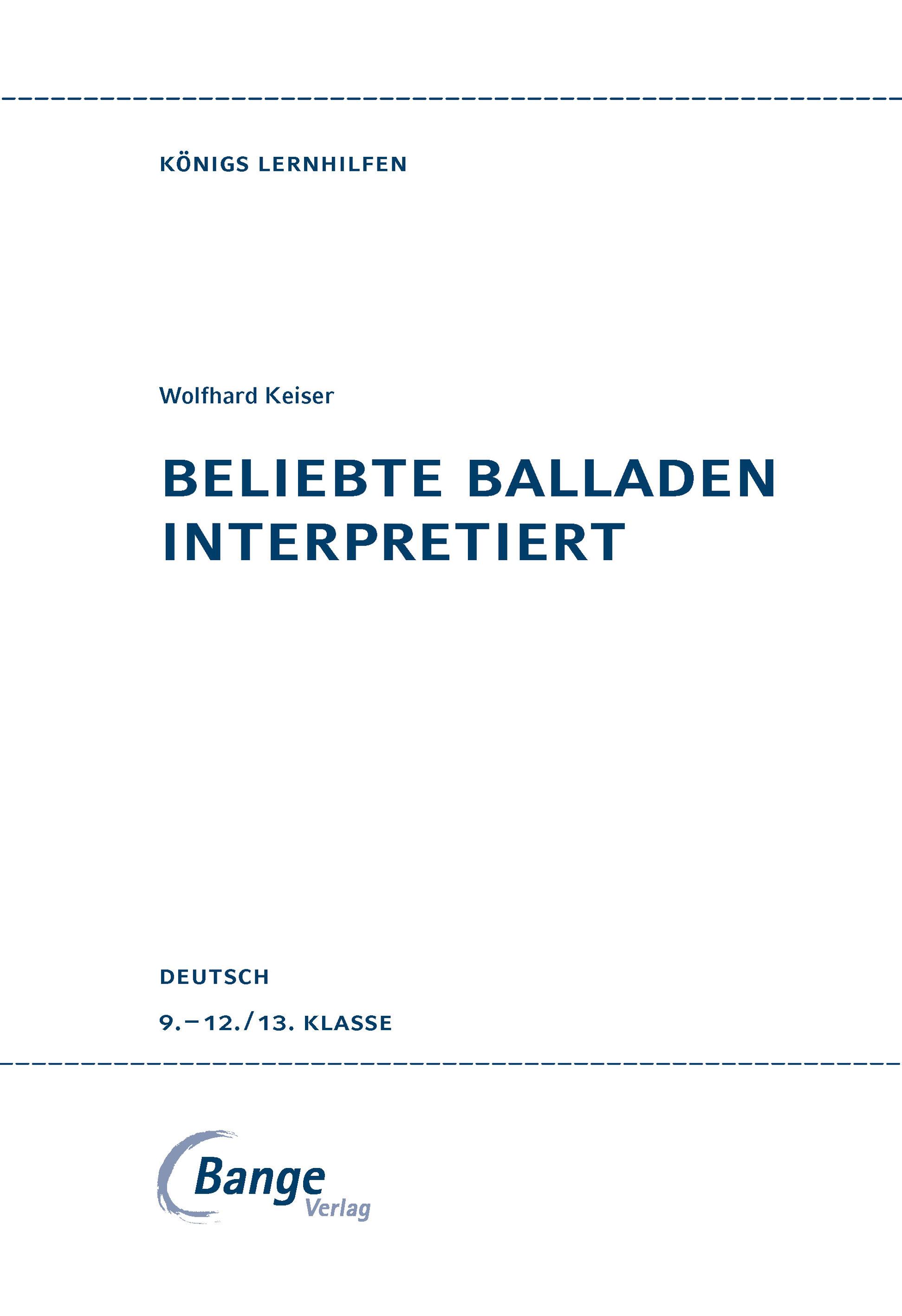 Beispielinhalt (Bild) Beliebte Balladen interpretiert.