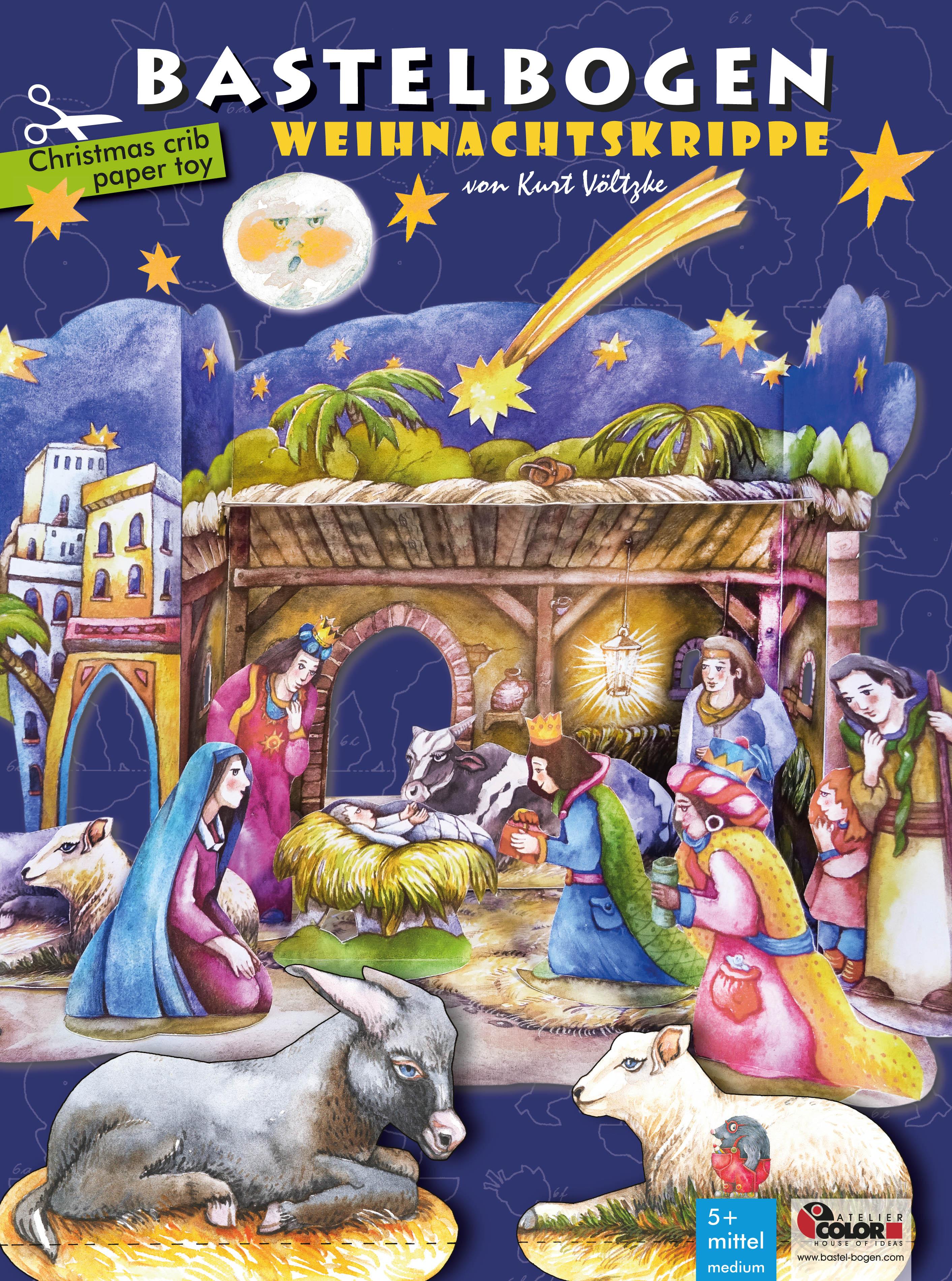 Vorderes Coverbild Weihnachtskrippe Bastelbogen