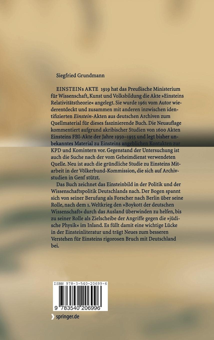 Rückseitencover Einsteins Akte