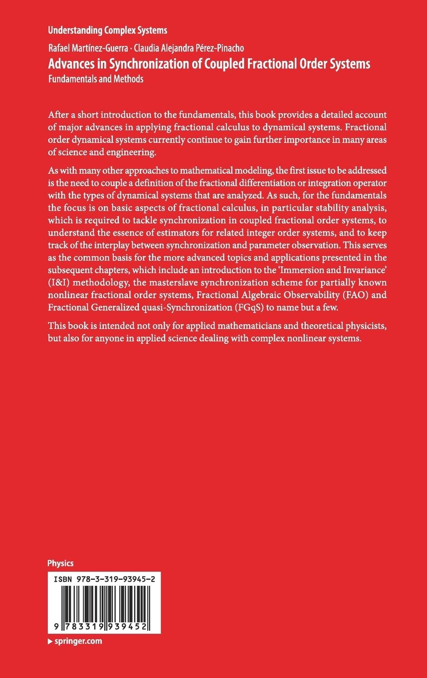 Rückseitencover Advances in Synchronization of Coupled Fractional Order Systems