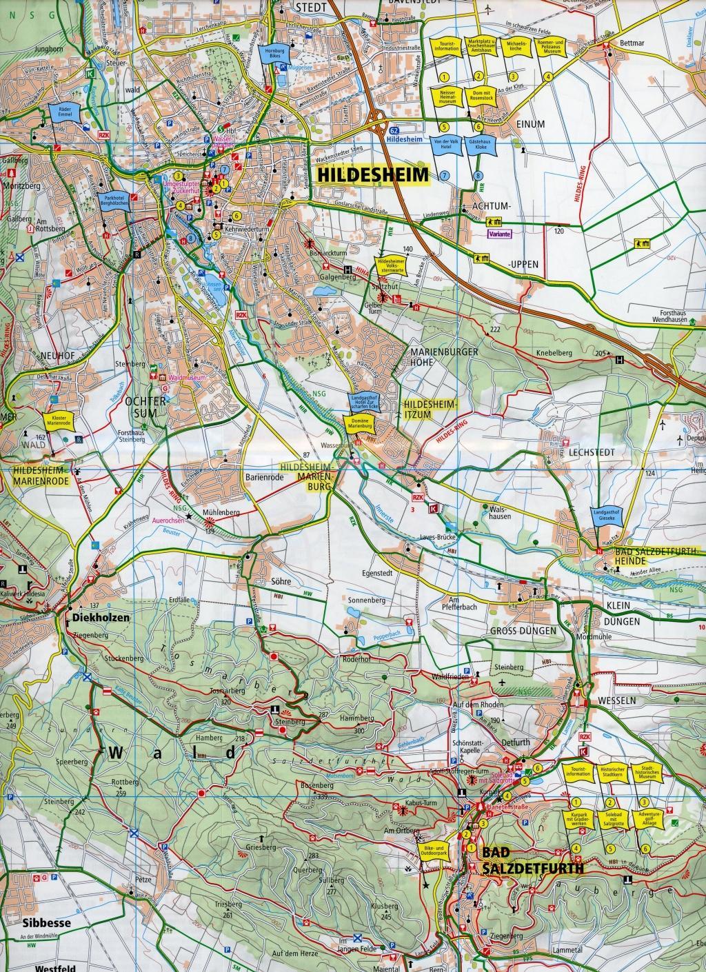 Beispielinhalt (Bild) Hildesheim mit Leine und Innerste 1:50 000