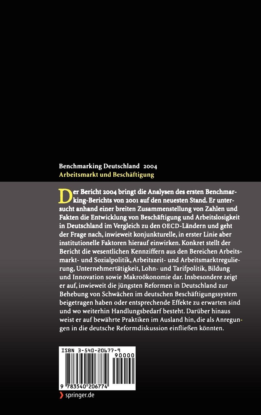 Rückseitencover Benchmarking Deutschland 2004