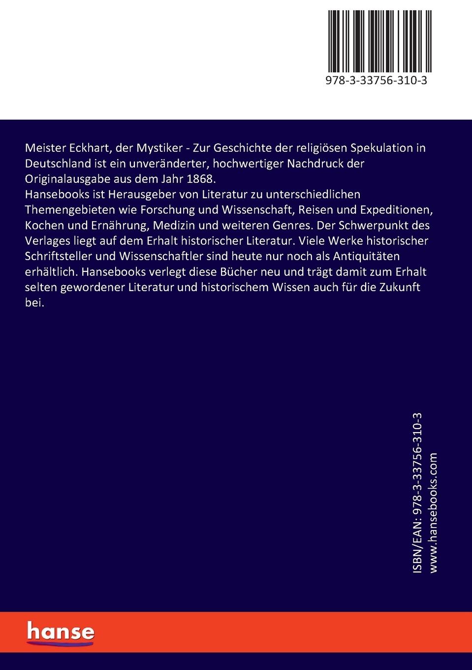 Rückseitencover Meister Eckhart, der Mystiker