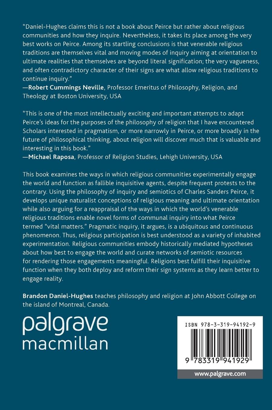 Rückseitencover Pragmatic Inquiry and Religious Communities